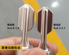  直接把粗糙度從Ra0.8拋到了0.2，斯曼克磨粒流鏡面噴砂機切削力很強！ 